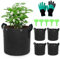 mizikuu 5 Pièces Pots pour Plante en Tissu, 25 L Sac de Plantation Carotte Sac de Plantation Non Tissé Épaissi Sac Pomme de Terre avec Poignées Jardinière en Tissu pour Plantes, Fleurs, Fraises