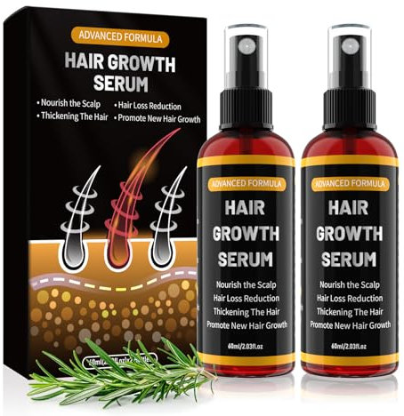 Männer und Frauen Gegen Haarausfall Spray, Mit Hair Growth Rosmarinöl für Dünnes Haare ,Bartwuchsmittel Männer60ml*2