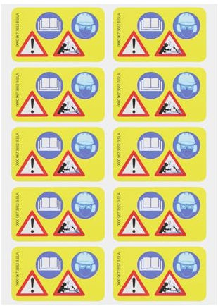 Briny River Kettensägen-Warnpiktogramm-Aufkleber, 00009673662/B, selbstklebender Aufkleber, # 0000 967 3662, PVC, wasserdicht, kompatibel mit Stihl Kettensäge, 10 Stück