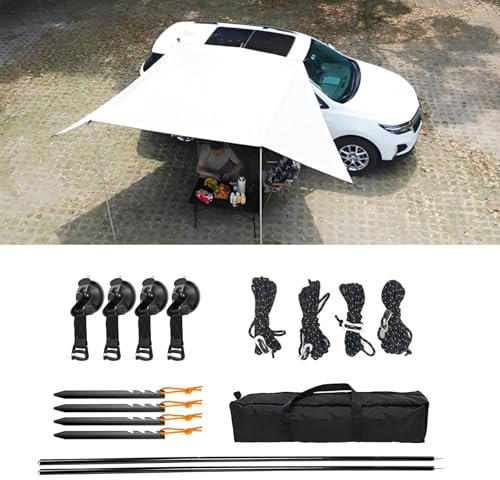Toldo para Coche, Toldo Camping Impermeable, Toldo Furgoneta Camper, 2x3m Anti-UV Tienda de campaña con Barra e Ventosa Exterior para Acampar para Varios Modelos