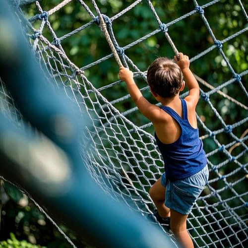 Rope Net Net For Outdoor Indoor Climbing,Rope Ladder Bridge For Treehouse,Climbing Wall Rope Net For Gyms Playground Backyard(Size:3.3x3.3ft,Color:8 mm)