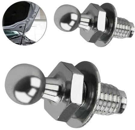 2 Pezzi Bullone a sfera M8 in Acciaio Inossidabile, Perni a Sfera Rinforzati per Molle a Gas, Compatibili con Portelloni Posteriori e Anteriori, Testa Sferica da 10 mm, Ideali per Uso Automobilistico