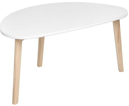 Couchtisch MDF mit Kiefernholz Beinen weiß skandinavischer Stil Fly klein