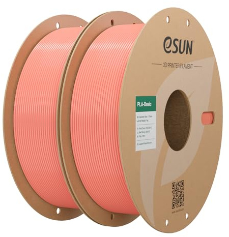 eSUN PLA Basic Filament 1.75mm, Rosa, 2KG | PLA 3D Drucker Filament Maßgenauigkeit +/- 0.03mm, 1KG pro Spule, 2 Spulen 3D Druck 3D Filament