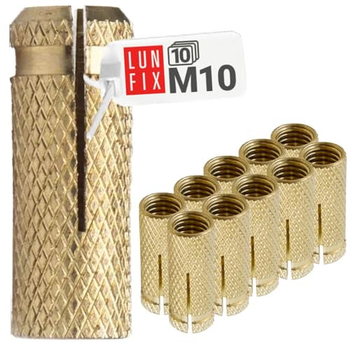 M10 Maueranker 10er Set Messingdübel 10mm Einschlaganker Spreizhülse