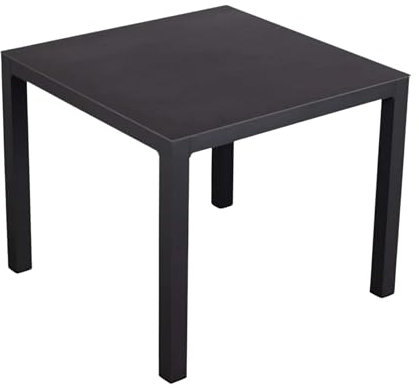 MR. DEKO® Gartentisch Tarifa 90 x 90 cm cm Dark Grey Aluminium | Outdoor Tisch mit hochwertiger, kratzfester Tischplatte | Ideal für Garten, Terrasse, Balkon