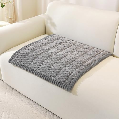 Royhom Dicke Sofa Überzug für Haustiere, Anti-Rutsch Sofabezug, Kurzflorig Grau Couch Überzug, Sofaschoner für Wohnzimmer (Armlehne, 70 x 70 cm)
