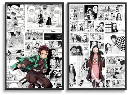 Generisch 2 PCS Klassische Anime-Schwarzweiß-Comics My Poster Hero Academia Für Zimmer, Ästhetische Leinwand-Wandkunst, Schlafzimmer-Dekor Poster 12x18inch(30x45cm)