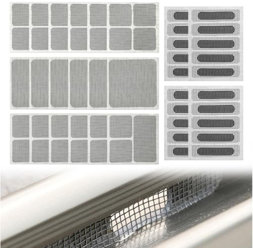 68-teiliges Reparaturband für Fenstergitter, selbstklebendes Reparaturband für Insektenschutzgitter, zur Reparatur von Fenstergittern, Löchern und Moskitonetzen
