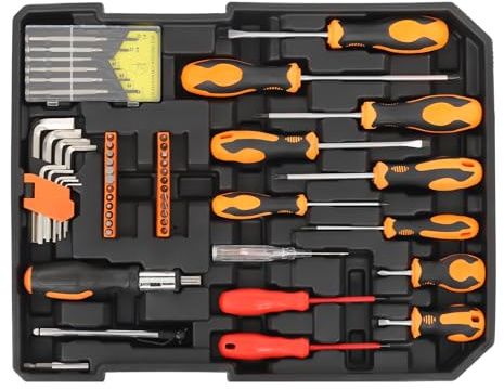 Werkzeugkoffer Gefüllt Werkzeugkiste Werkzeugkasten mit Trolley-Funktion,187-teilig, gefüllt, stabilem Aluminiumkoffer, Werkzeugset groß, für Heimwerker, DIYer abschließbar 2 Schlüsseln