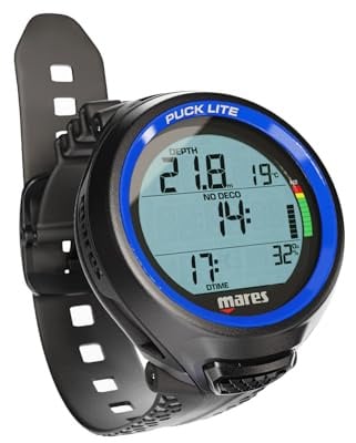 Mares Puck Lite - Computer per immersioni subacquee con controllo a un pulsante, colore: blu