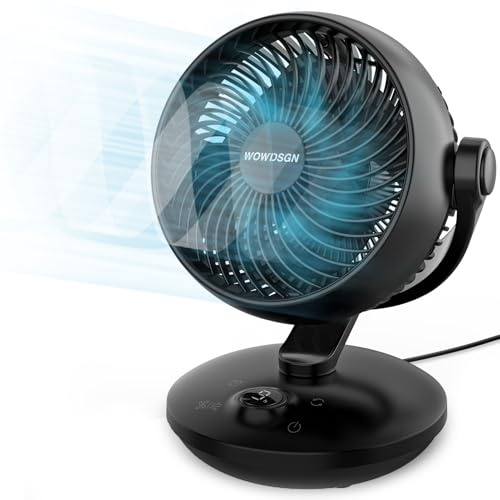 WOWDSGN Air Circulator Desk Fan 8-Inch Powerful Turbo Fan Ultra Quiet 22dB, LED Display, 9H Timer 6 Speeds Ideal for Bedroom, Living Room(LED Display)