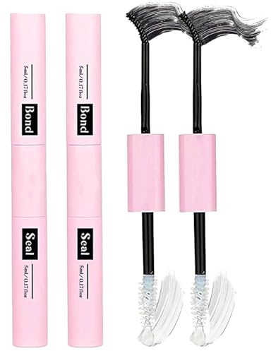 2PCS 2-in-1 Lash Bond & Seal, Individual Lashes Glue for Sensitive Eyes | Strong Hold Cluster Lash Glue for DIY Eyelash Extensions