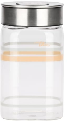 THUN - Barattolo in vetro con tappo in acciaio Pure Elegance - 1000ml 9x9x18,5H cm - •Vetro borosilicato •PP •ABS •Silicone