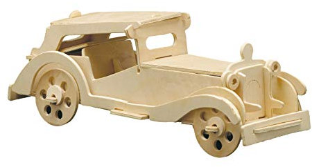 Pebaro 865/6 Holzbausatz VI, 3D Puzzle Auto/Oldtimer, Modellbausatz, Basteln mit Holz, Bstelset, Holzpuzzle, vorgestanzte Holzplatte, ausbrechen, zusammenstecken, fertig, Geschenkidee