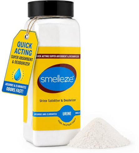 SMELLEZE Urine Absorber, Solidifier & Deodorizer: 2 lb. Granules for Portable Urinals & Bedpans by SMELLEZE