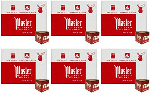 Masters Brown Billiard Cue Chalk - 6 dozen