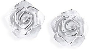 Drachenfels edle Rosen-Ohrstecker/Ohrstecker Set Silber 925 Sterling/Elegante Design Ohrringe für Damen in Rosenform/D ROF 21/AG