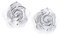 Drachenfels edle Rosen-Ohrstecker/Ohrstecker Set Silber 925 Sterling/Elegante Design Ohrringe für Damen in Rosenform/D ROF 21/AG