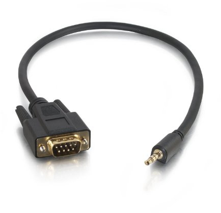 C2G 02444 Velocity DB9 Male to 3.5mm Male Serial RS232 Adapter Cable, Black (1.5 Feet, 0.45 Meters)