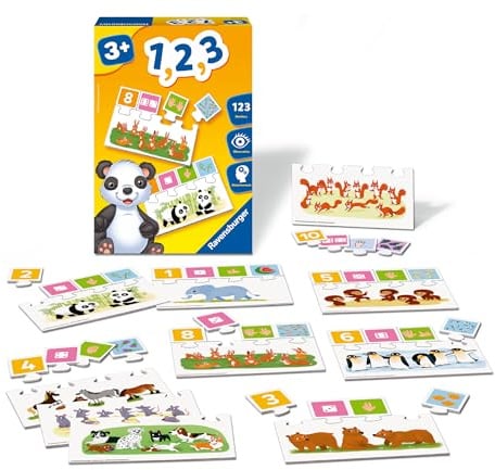 Ravensburger - Lernspiel - 1, 2, 3 - Unterhaltsames Lernen von Zahlen bis 10, Mengen und ersten Rechenbegriffen - Ab 3 Jahren - 24045