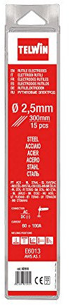 Telwin 802618 Electrodes Rutiles pour Soudage, Gris, Set de 15 Pièces