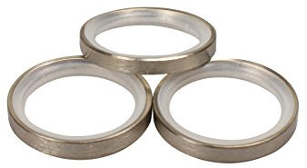 iso-design Edelstahl Gardinenringe mit Gleiteinlage für 16 mm Durchmesser Gardinenstangen, 10 Stück