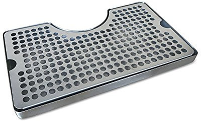 Non-Slip Rubber Padded Stainless Steel Drip Tray with Tower Cutout by Proper Pour