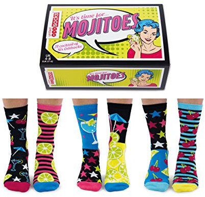 Mojitoes - United Oddsocks - 6er-Packung Oddsocks für Damen, mehrfarbig, EU-Größe 37-42