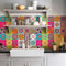 RE-COVERTILES - Fliesenaufkleber Badezimmer und Küche 10 Stck 20x20 cm - PS00178 PVC-Wanddekoration Wasserdicht Fliesen Mosaik Stil Azulejos-Zementfliesen