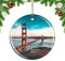 Weekino USA Amerika Golden Gate Bridge San Francisco Weihnachtsdekoration Christbaumkugel Hängender Weihnachtsbaum Anhänger Dekor City Travel Souvenir Collection Porzellan 2,85 Zoll