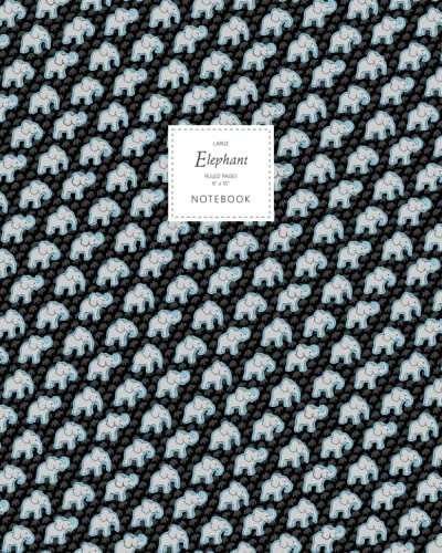 Elephant Notebook - Ruled Pages - 8x10 Notizbuch - Large (Night Blue)