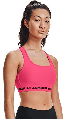 Under Armour Crossback Mid Sport-BH Damen rosaschwarz, XS Damen