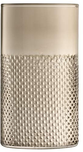 LSA Wicker Vase/Sturmlicht H25cm Taupe, Brown/Mocha