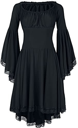 Ocultica Jersey Dress Mujer Vestidos de Longitud Media Negro 3XL 80% poliéster, 20% elastán Vokuhila