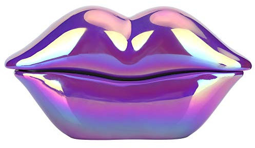 Lips Festnetztelefon, süßes lila Lippenform-Galvanik-Telefon Freunde Lippen-Telefon