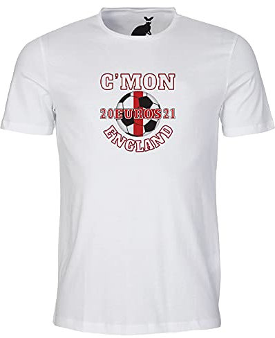 C'mon England Supporters Euros 2021 - Maglietta da uomo bianco 73-75