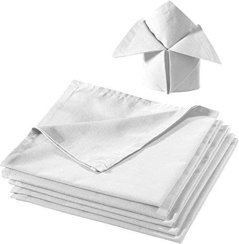 REDBEST Serviette, Stoffserviette 6er-Pack Seattle, 100% Baumwolle weiß Größe 50x50 cm - Robustes, glattes Gewebe, mit Kuvertsaum (weitere Farben)