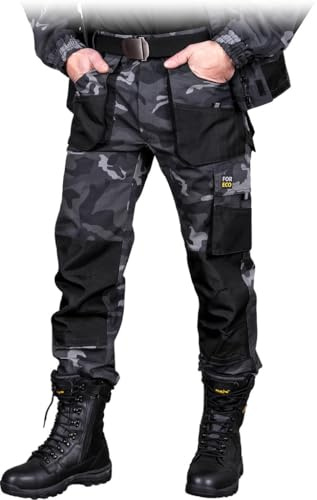 Reis FORECO-T MOB62 Arbeitshosen Männer, Arbeitshose, Schnittschutzhose, Arbeithose Herren, Tarnfarbe Schwarz, 62 Größe