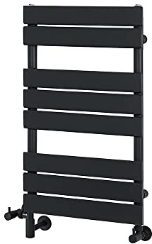Milano Lustro Black Dual Fuel Flat Panel Heated Towel Rail - 825mm x 450mm