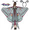 GRAJTCIN Schmetterlingsflügel-Umhang für Damen, Halloween-Feen-Pixie, Luna-Motten-Kostüm, Rave-Antennen-Maske (Luna Mottengrün)