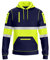 NOROZE Hi-Viz Pullover Sweatshirt à Capuche Gris Bande réfléchissante Manteau de sécurité Haute visibilité avec 4 Poches zippées pour téléphone et Gadget Sweat-Shirt (Style 2 : Vert Fluo/Marine, M)