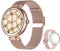SHANG WING LYNN Smartwatch Donna Cinturino Acciaio Rotondo Piccolo 1.09 Pollici Orologio Contapassi Fitness Sport Per Android iOS Cardiofrequenzimetro Saturimetro Notifiche Whatsapp e Chiamate Oro