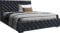 WFL GROUP Samtstoff Polsterbett Doppelbett 140x200 160x200 180x200 cm Bettgestell Mit Bettkasten Lattenrost und Gestepptes Kopfteil - Hydrophobe Stoff - Chesterfield-Stil - Schwarz - 140 x 200 cm