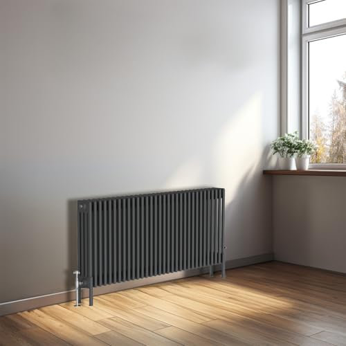 NRG 600x1460mm Anthracite Traditional Cast Iron Style Four Column Horizontal Radiator