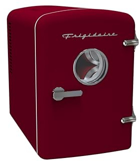Frigidaire Mini nevera portátil de 9 cajas, para coche, oficina, dormitorio, cabina, 30 x 18 x 25 cm, rojo