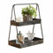 Loberon Etagere Millsbory, 2-stöckig, Industrial-Chic, geradlinige Design, stabil & langlebig, Dekoration, Organisation, Organizer, Wohn-Accessoire, Eisen, schwarz
