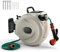 GiantexUK Wall Retractable Hose Reel, Air Compressor Reel Watering Tool with Auto Rewind, Locking System, 180° Swivel Bracket and 8 in 1 Nozzle (15+1M Pipe, 38 x 20 x37cm)