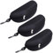 Jtseveny 3er Pack Sonnenbrille Brillenetui Brillenorganizer Reißverschluss Hartschale mit Gürtelclip (Schwarz Schwarz Schwarz)