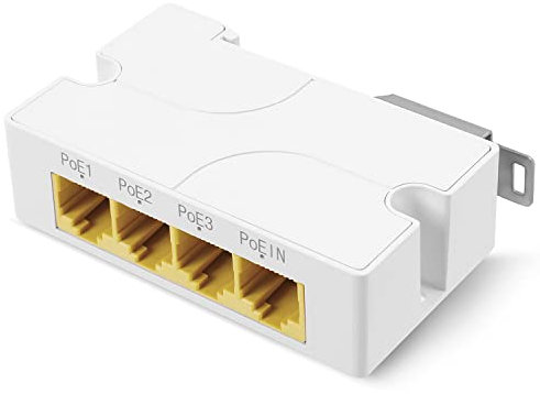 Revotech 3 Port Gigabit PoE Extender, Répéteur POE+ 100 mètres (328 ft) Extension Conforme IEEE802.3af/at,1000Mbps RJ45, 1 in 3 Out PoE Adapter pour Caméra POE/POE Device, Plug and Play(POE5005G)